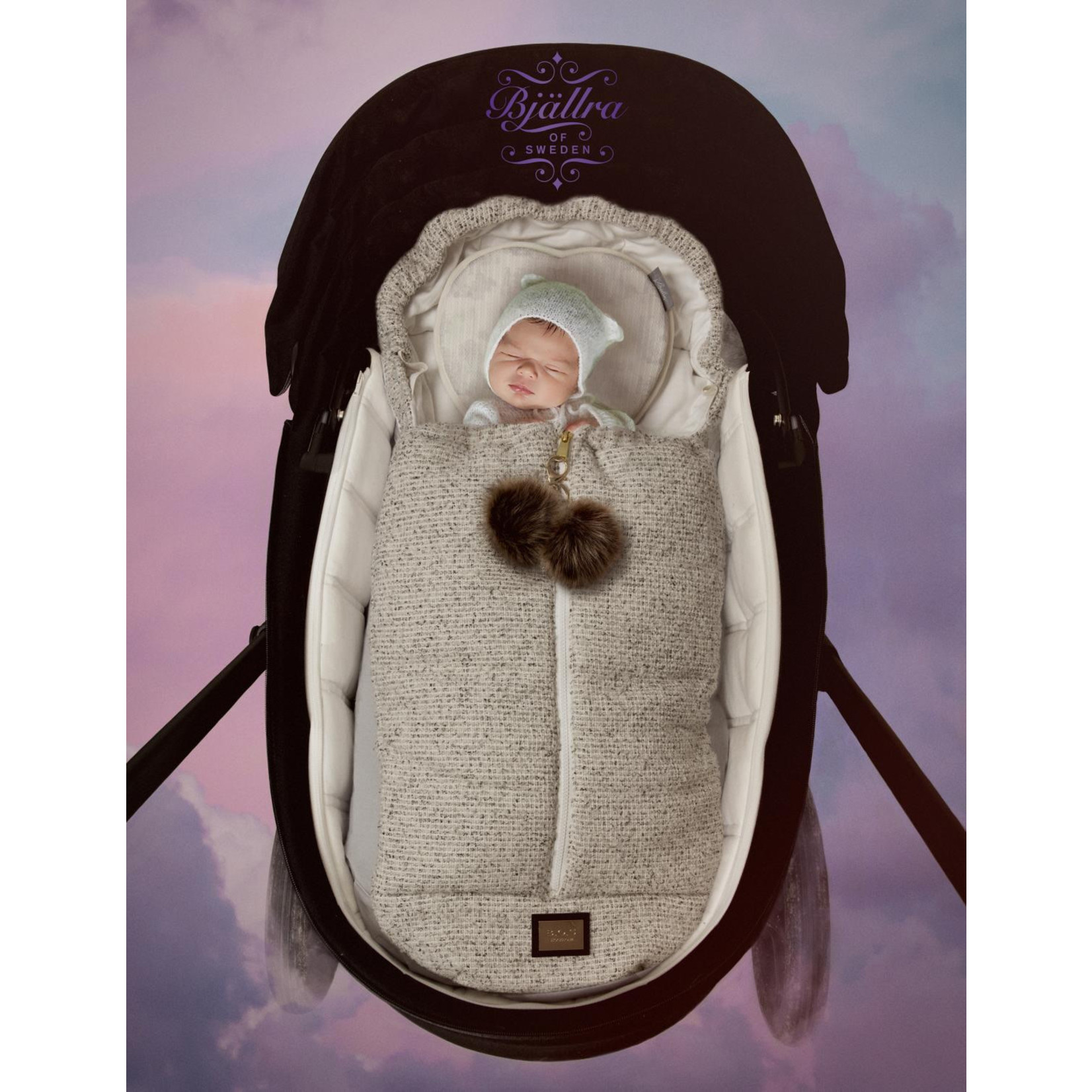 Bjallra Baby cotton sleepingbag Grey Tweed