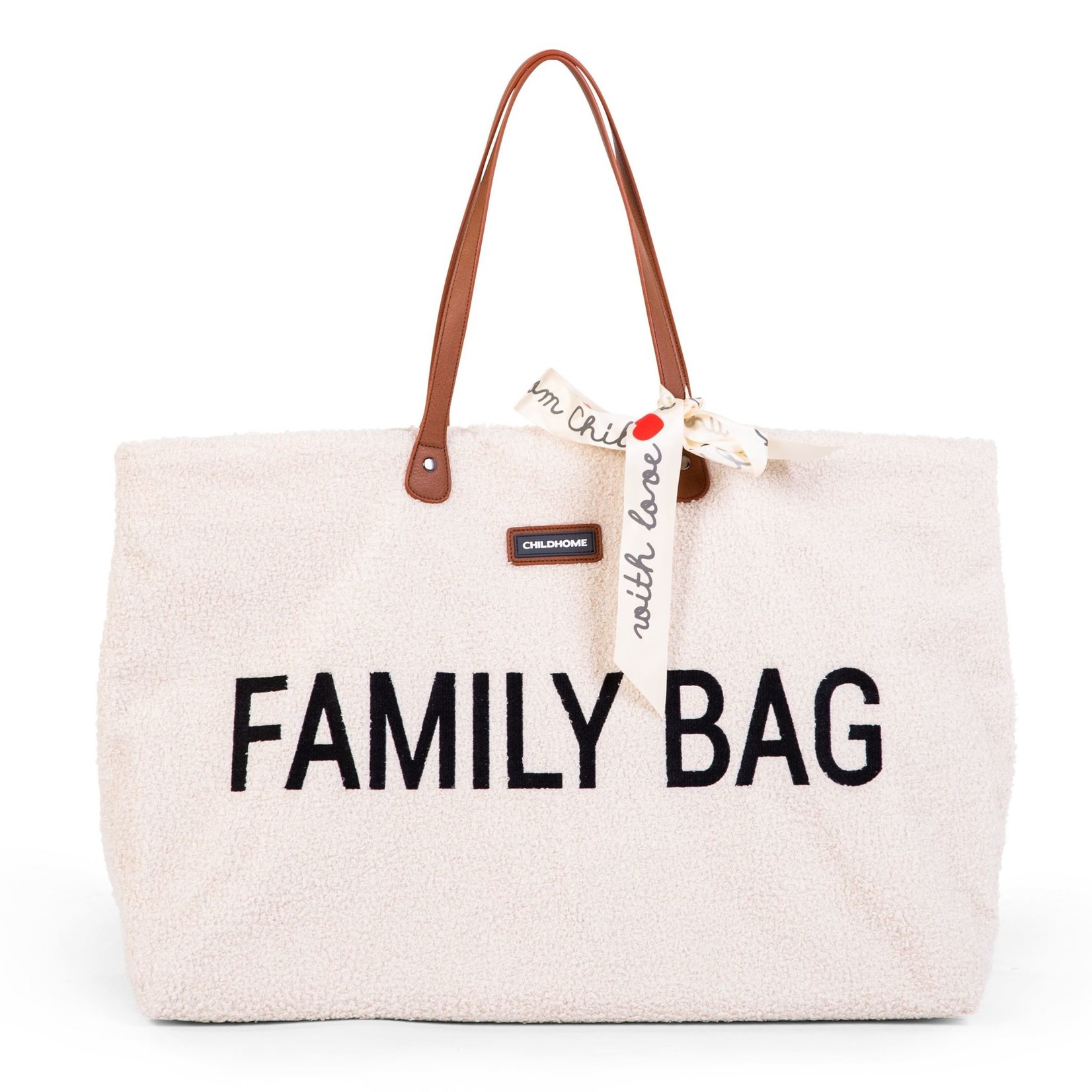 Childhome FAMILY BAG TEDDY ECRU