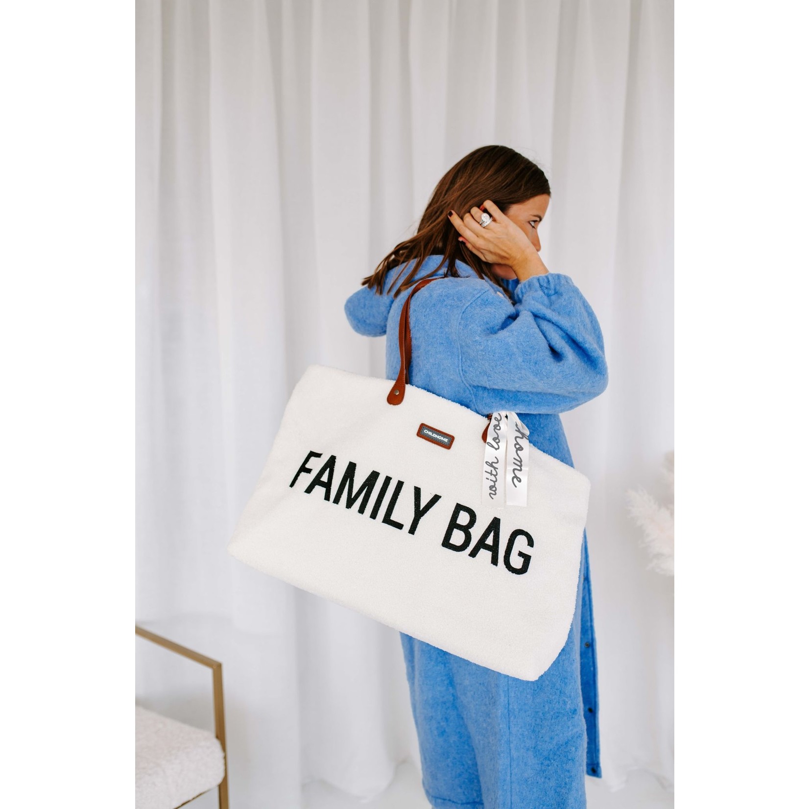 Childhome FAMILY BAG TEDDY ECRU