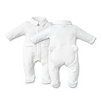 First rompersuit   FIRST TEDDY ESSENTIALS WHITE