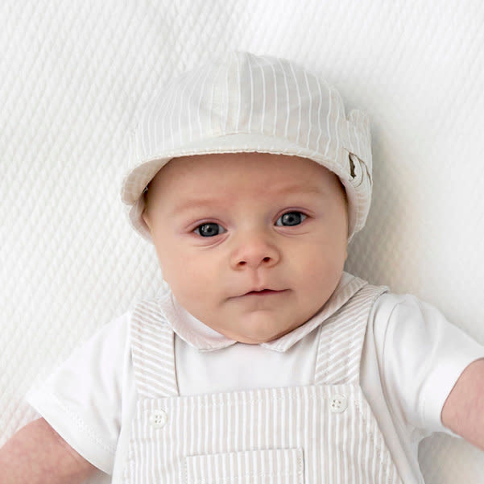 First Beige striped Boys cap sport