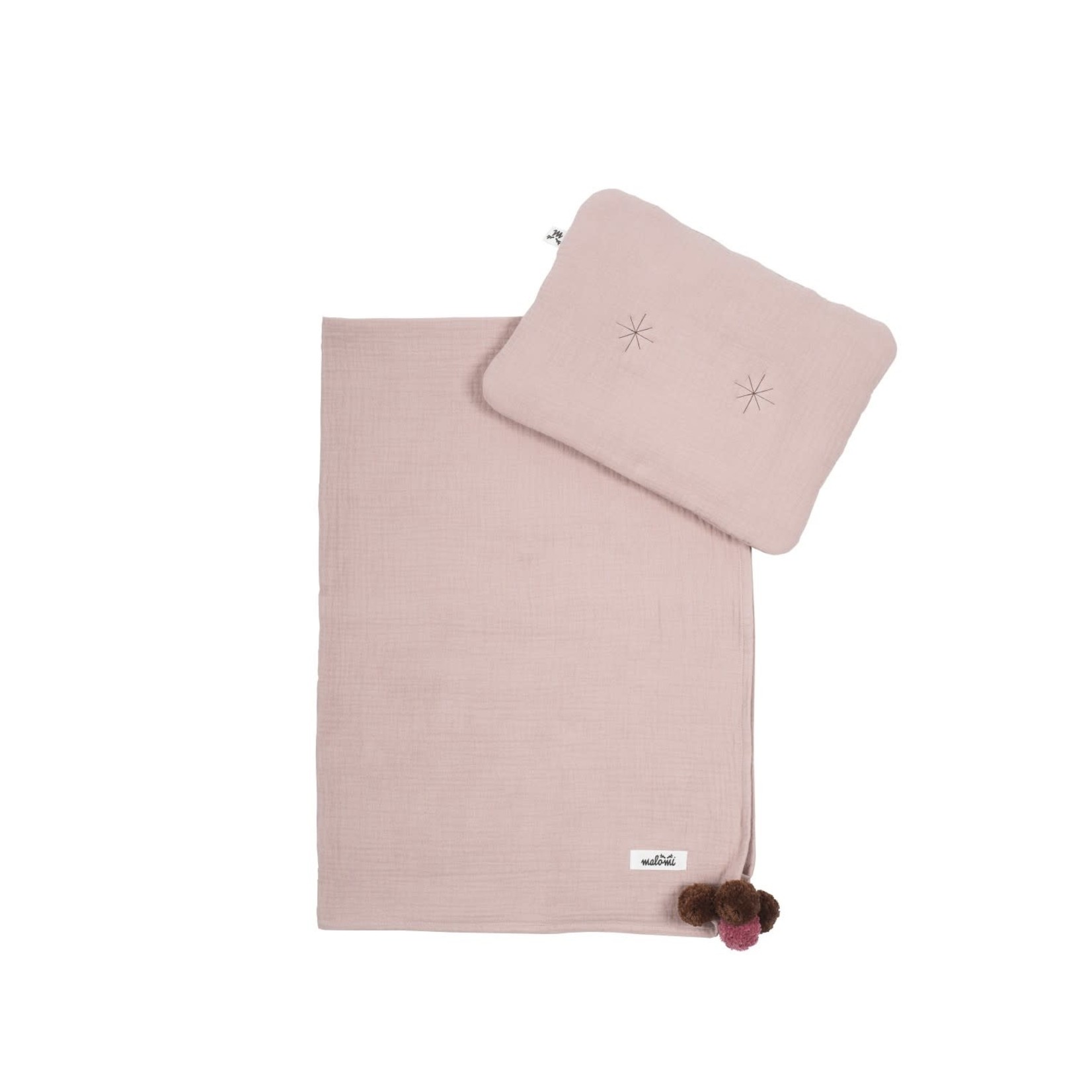 Malomi SWADDLE MUSLIN POMPON PINK