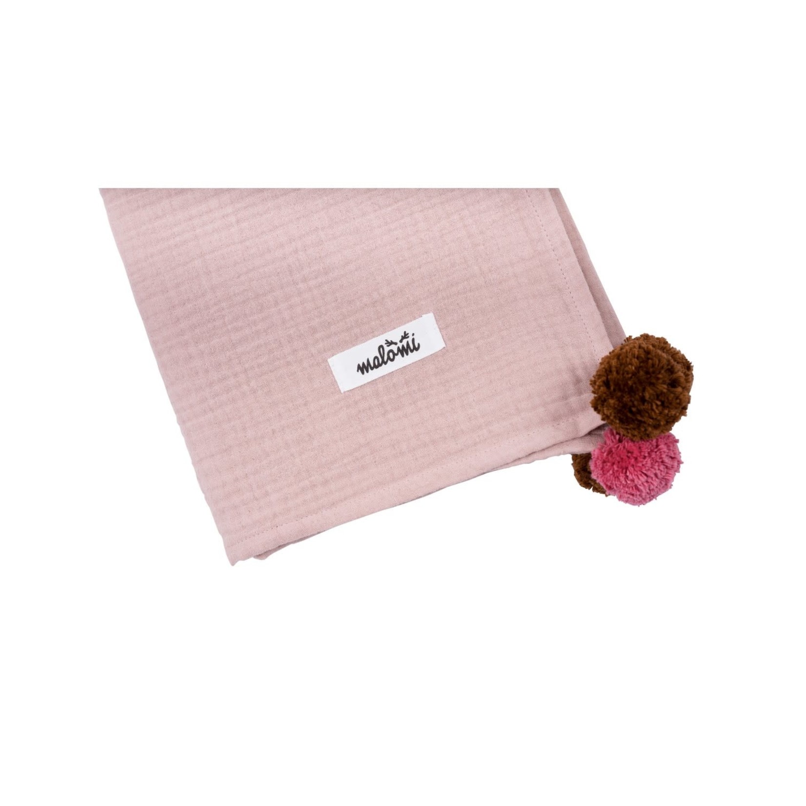 Malomi SWADDLE MUSLIN POMPON PINK