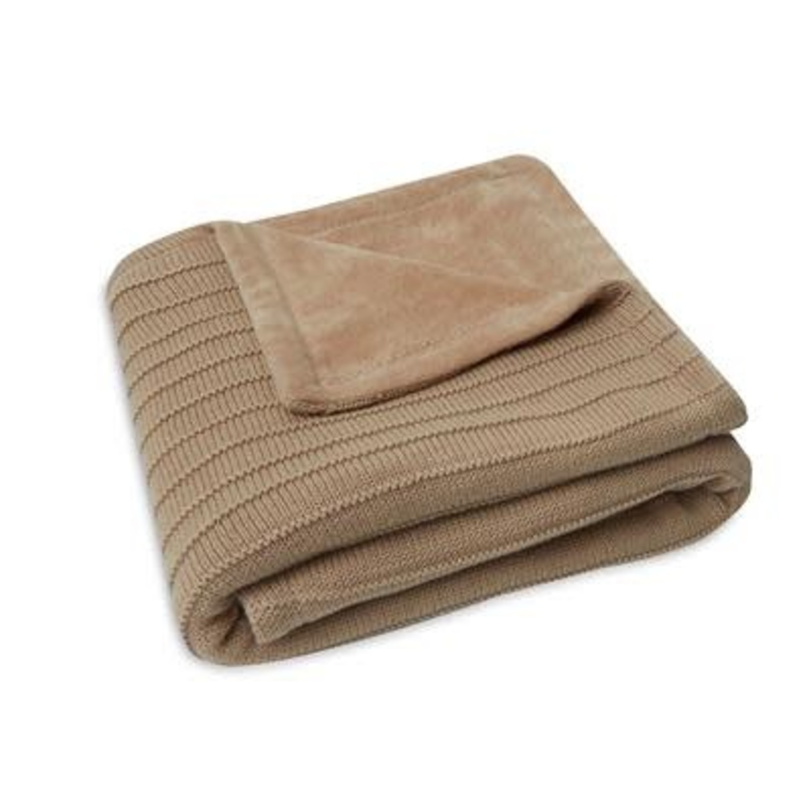 Jollein Deken Wieg Velvet Pure Knit Biscuit GOTS