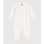 Petit Bateau BABYSLAAPPAKJE IN FLUWEEL WHALE SILVER