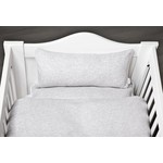 Poetree kids Dekbedovertrek (100x140cm) & kussensloop Chevron Light Grey Melange