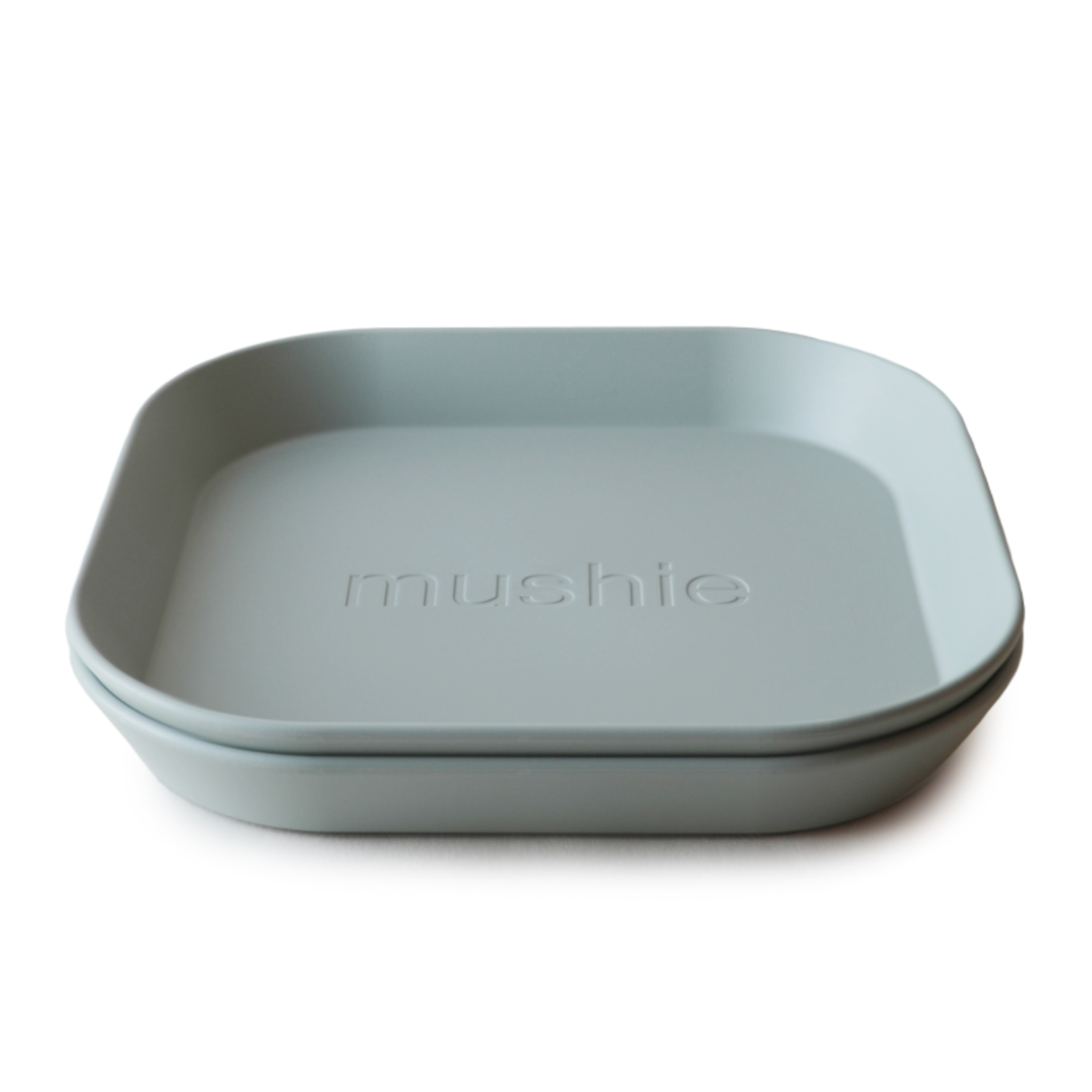 Mushie PLATES SQUARE - Sage 2pc