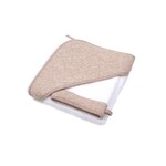 Poetree kids Badcape & washandje Chevron Light Camel