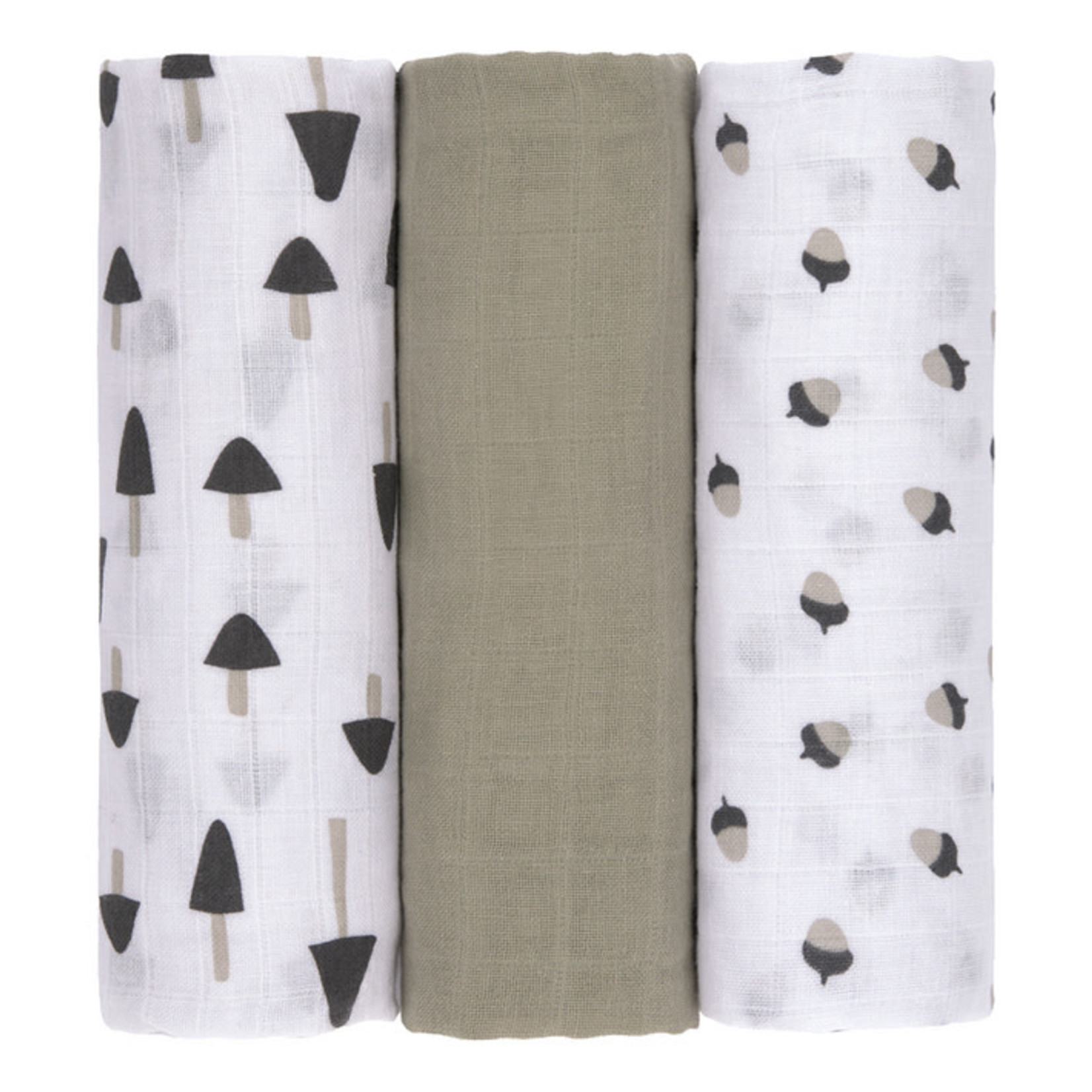 Lässig Swaddle & Burp Blanket L Little Forest olive