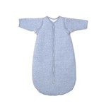 Poetree kids Jersey slaapzak 90cm Chevron Denim Blue  Melange met afritsbare mouwen