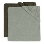 Jollein Aankleedkussenhoes Badstof 50x70cm Ash Green/Leaf Green (2p)