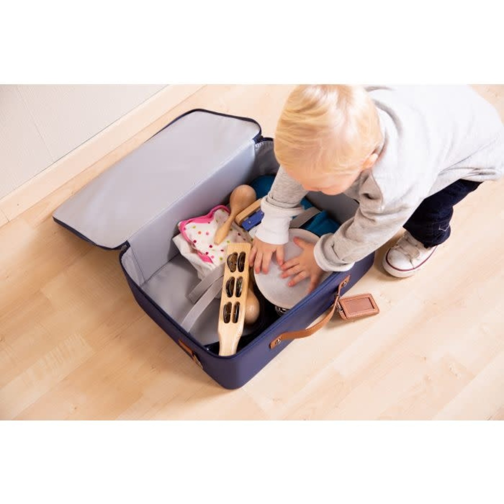 Childhome MINI TRAVELLER KINDERKOFFER - NAVY WIT