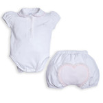 First 5600927 set white/pink with bloomer and body
