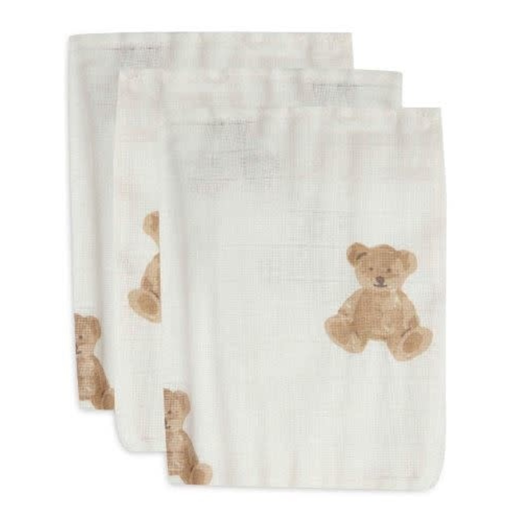 Jollein Washandje Hydrofiel Teddy bear (3pack)