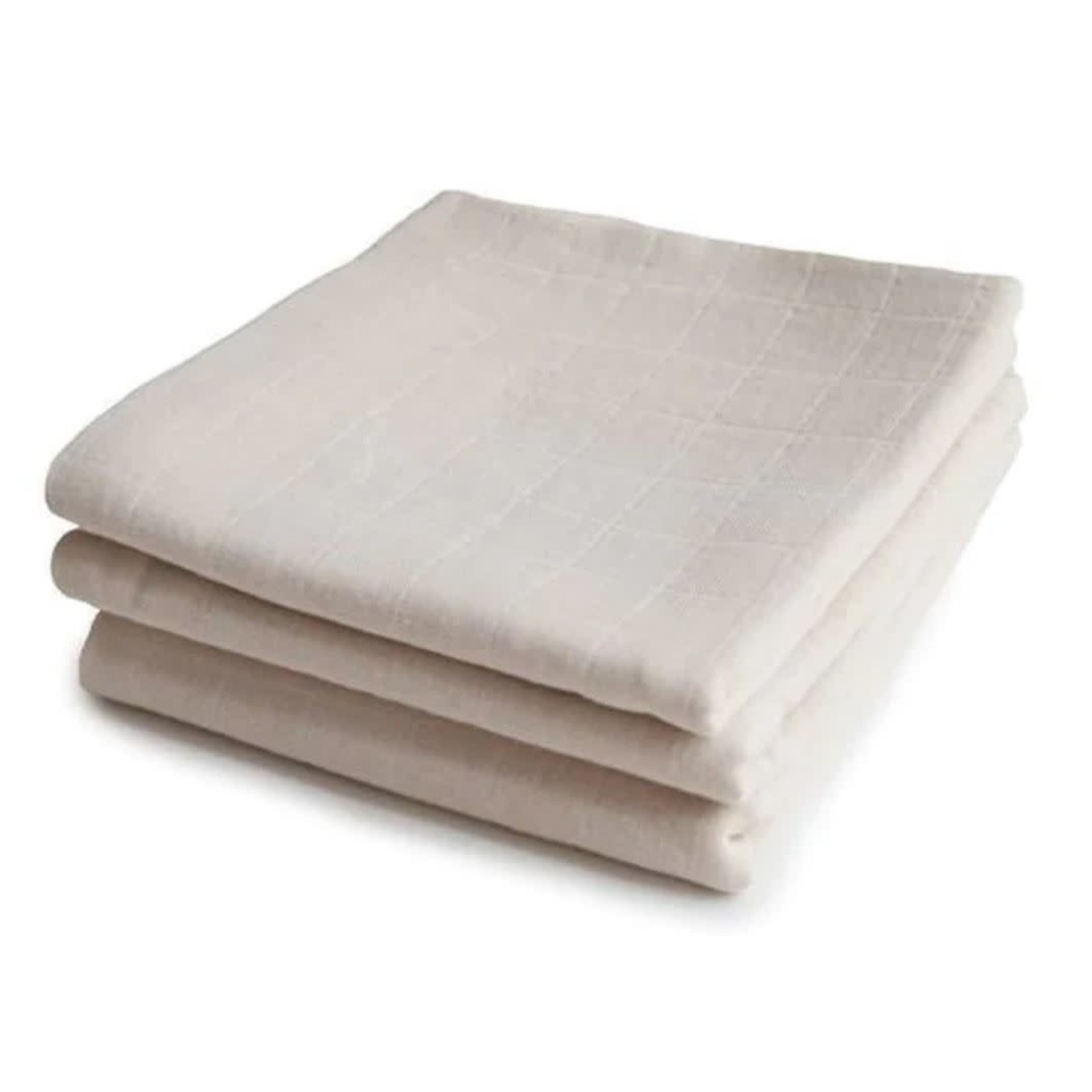 Mushie MUSLIN CLOTH 3 PACK - Fog