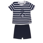 Pompetitpom BABY SET - KNIT - MARINE - 3