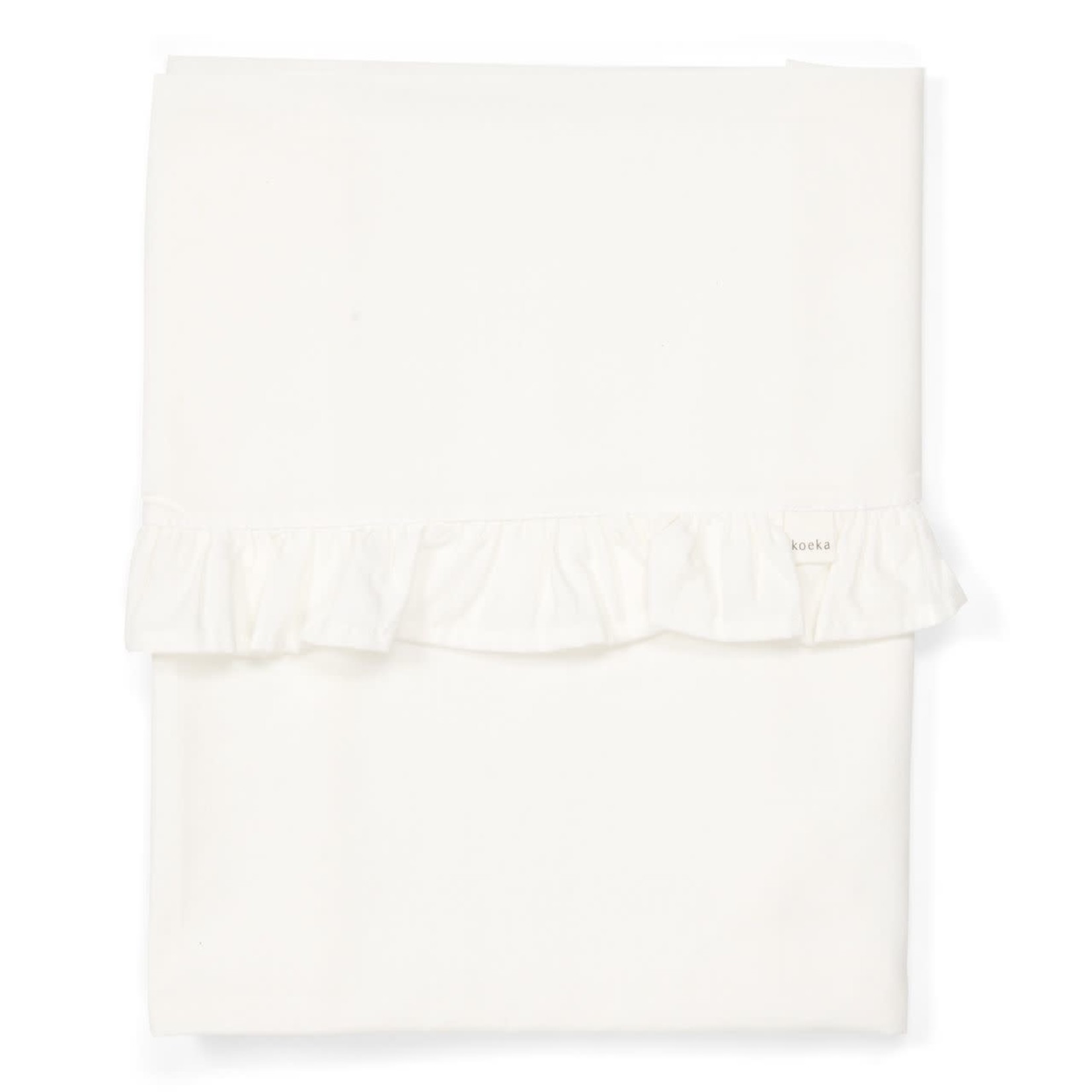 Koeka wieglaken ruffle warm white