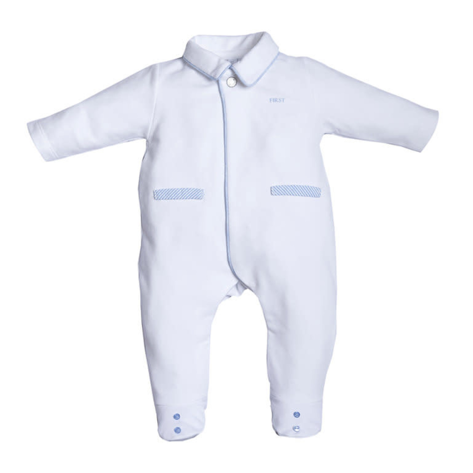 First White/azzuro blue rompersuit 5603115