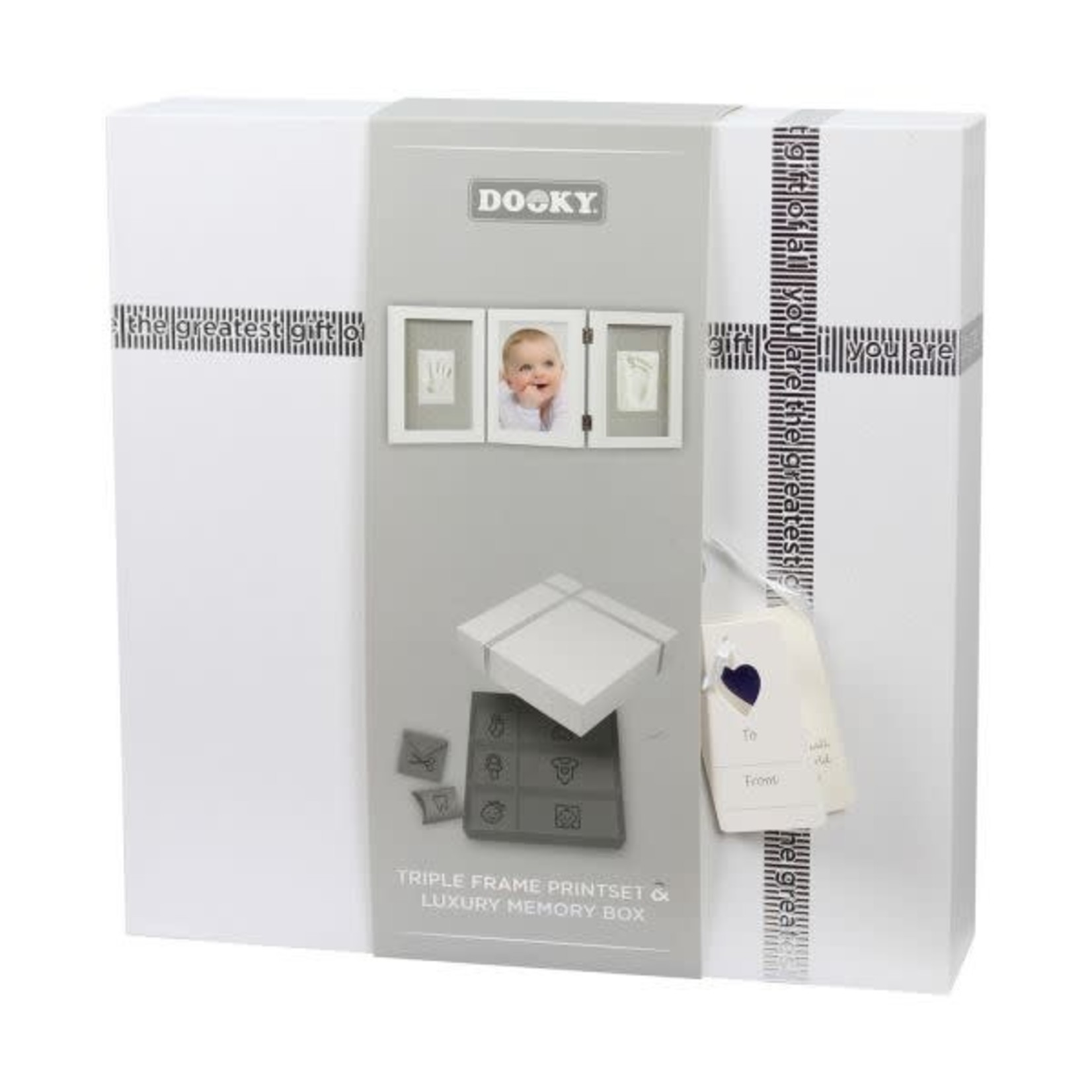 Dooky Dooky - Triple frame white 52x22 cm. in memory box
