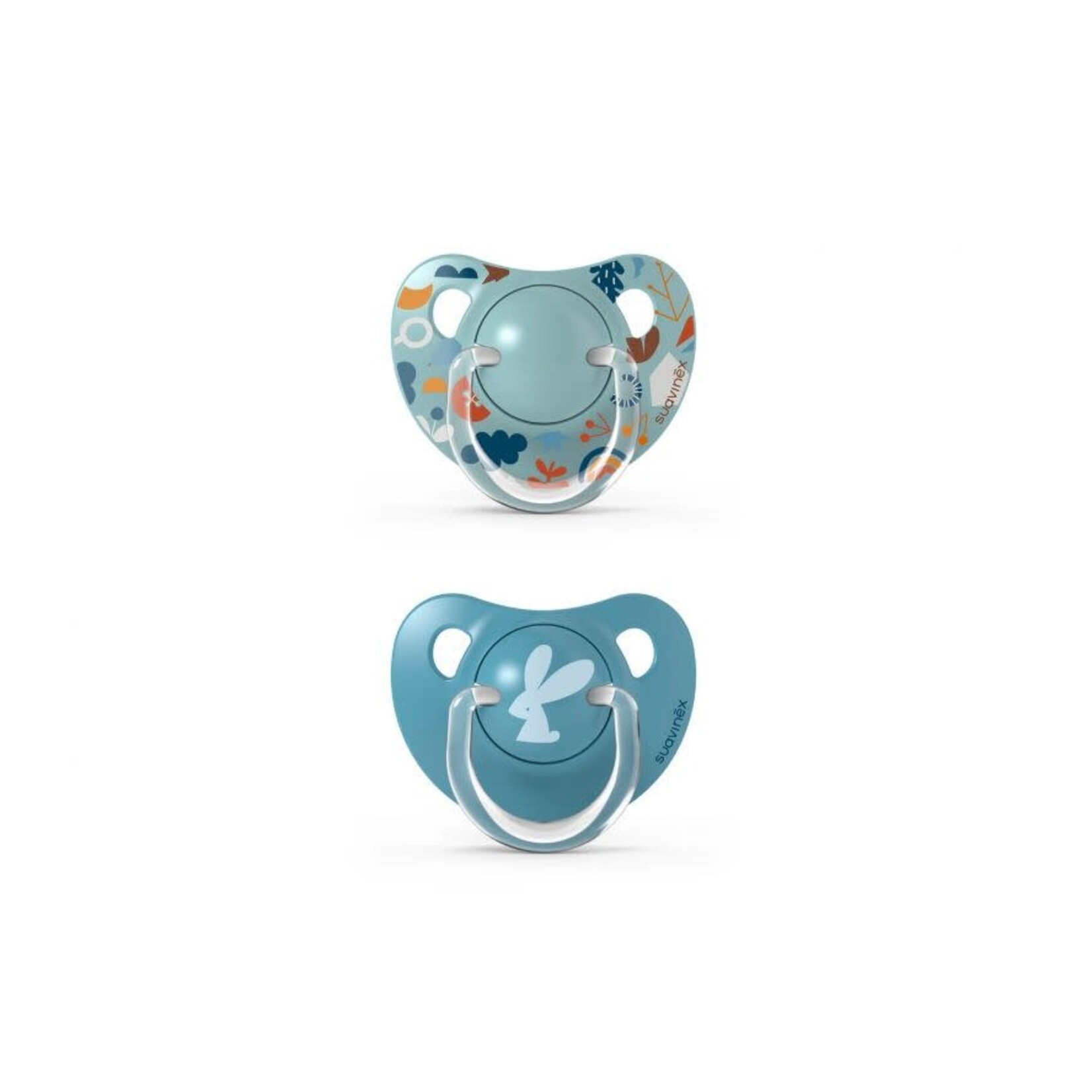 Suavinex FOREST - SOOTHER - Silicone - FLAT - 0/6M  BLUE DUO