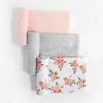 Little Unicorn Cotton Muslin Swaddle Blanket 3 Pack - Watercolor Roses