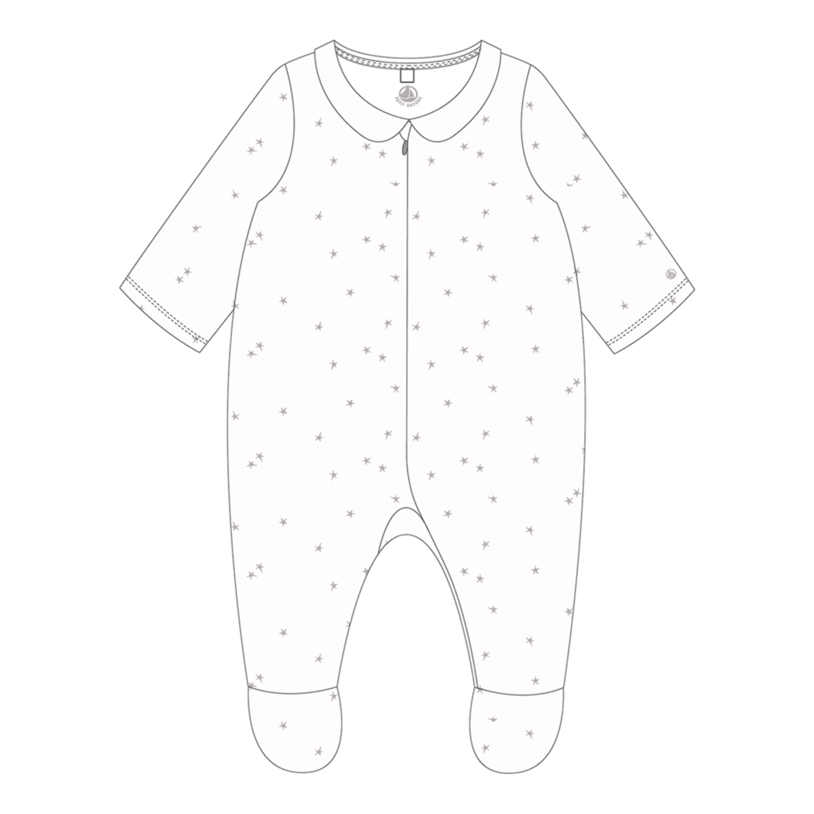 Petit Bateau DORS BIEN ZIPPE-MARSHMALLOW/GRIS