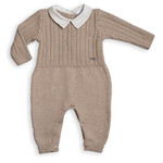 First beige knitted rompersuit Beige