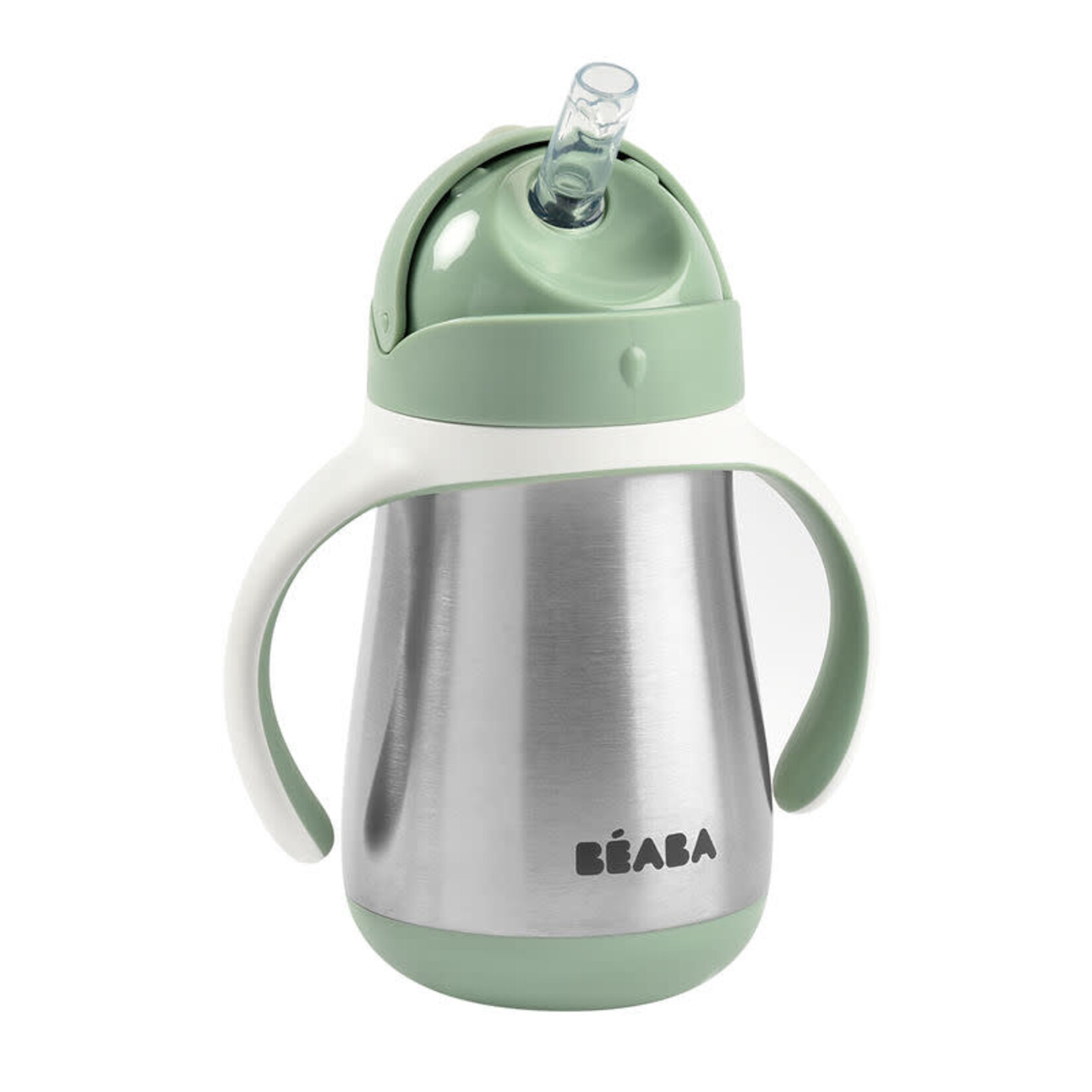 Béaba ROESTVRIJ STALEN RIETJESBEKER 250 ML SAGE GREEN