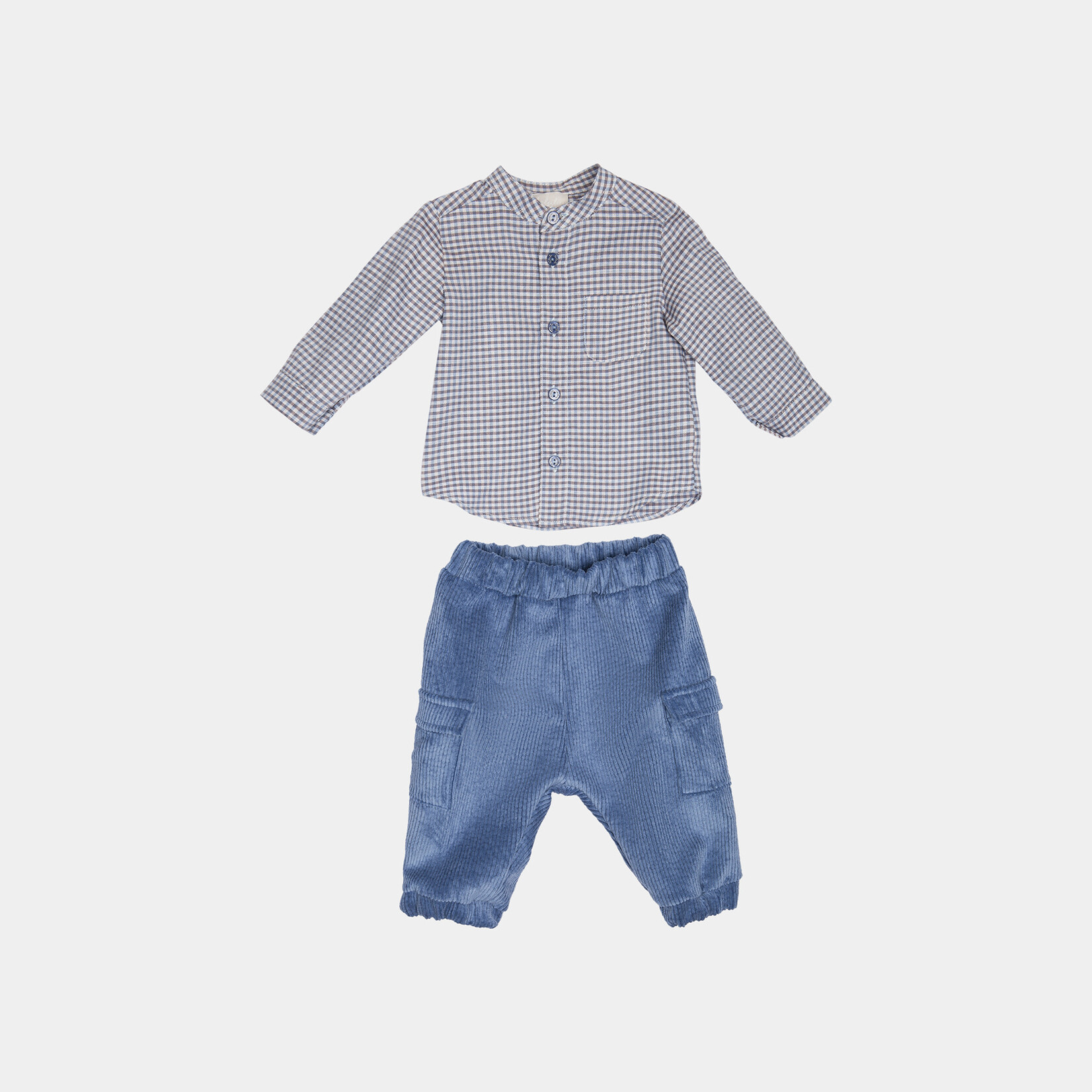 Lalalu Camicia + pantalone neonato-Avio
