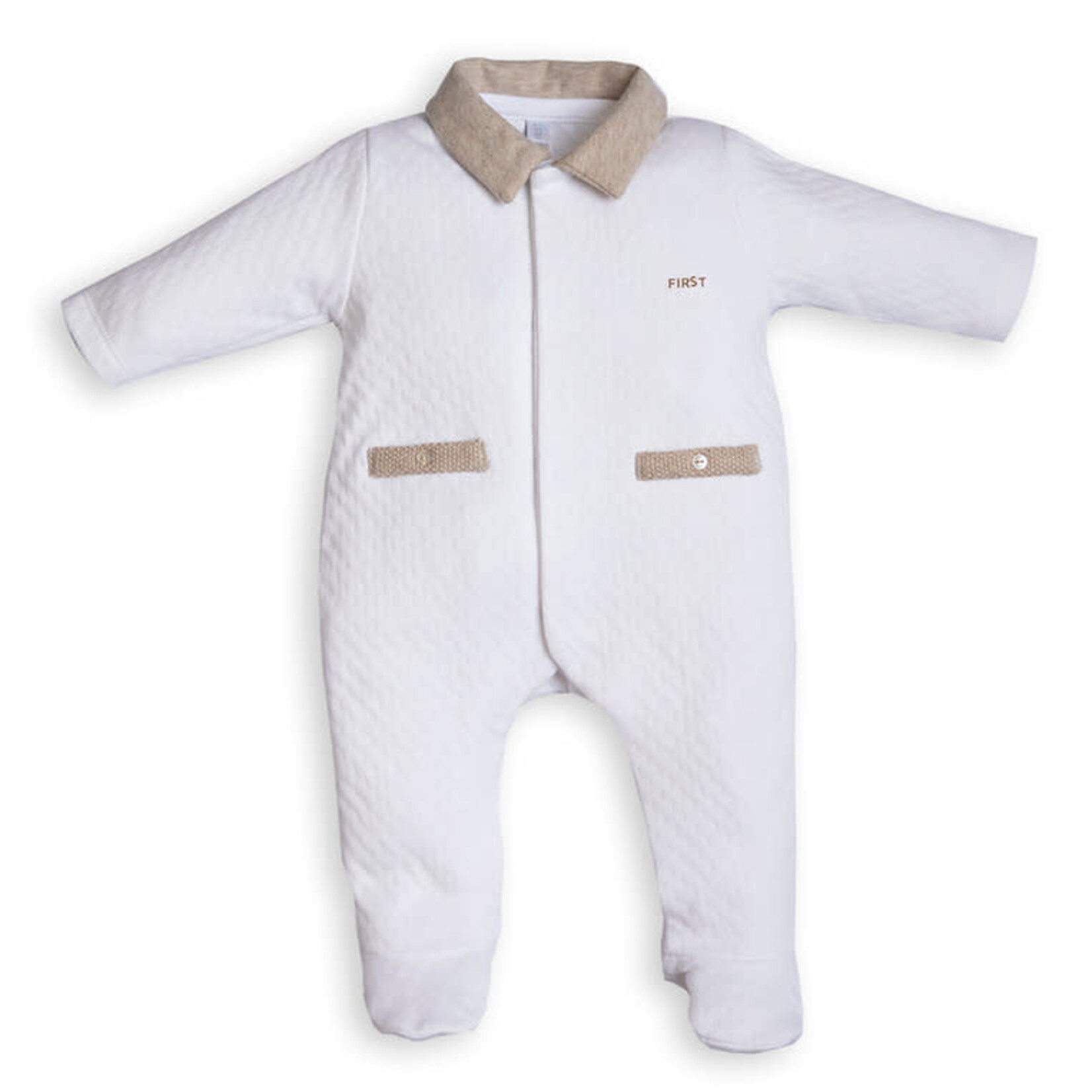 First white/beige rompersuit London