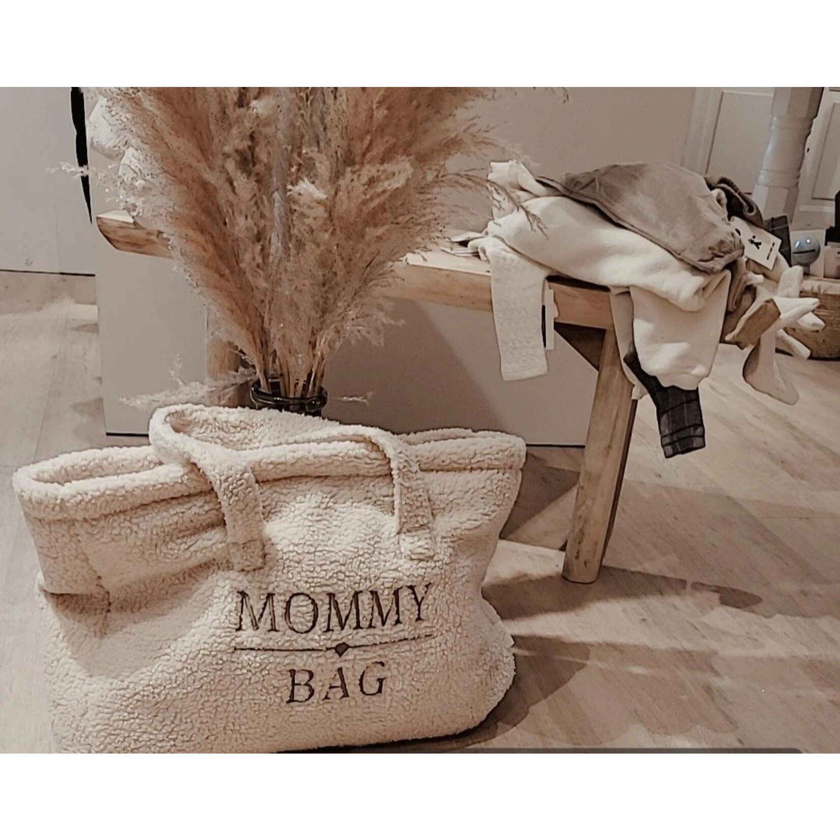 Living Nature Mommybag in teddy beige + Bord.