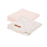 Little Dutch Swaddle doeken 70x70 Flowers & Butterflies/Pure Soft Pink