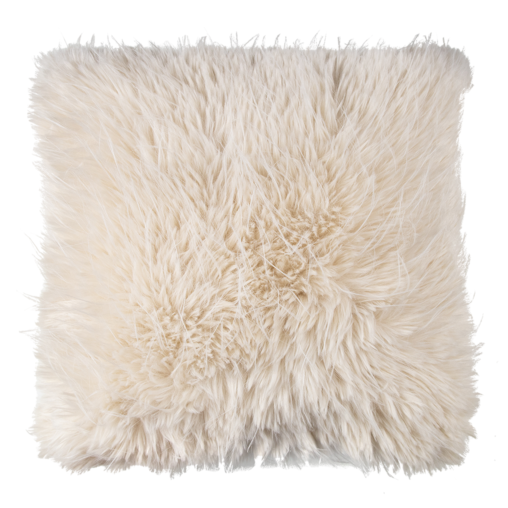 kussen teddy langhaar pluk beige 45x45cm