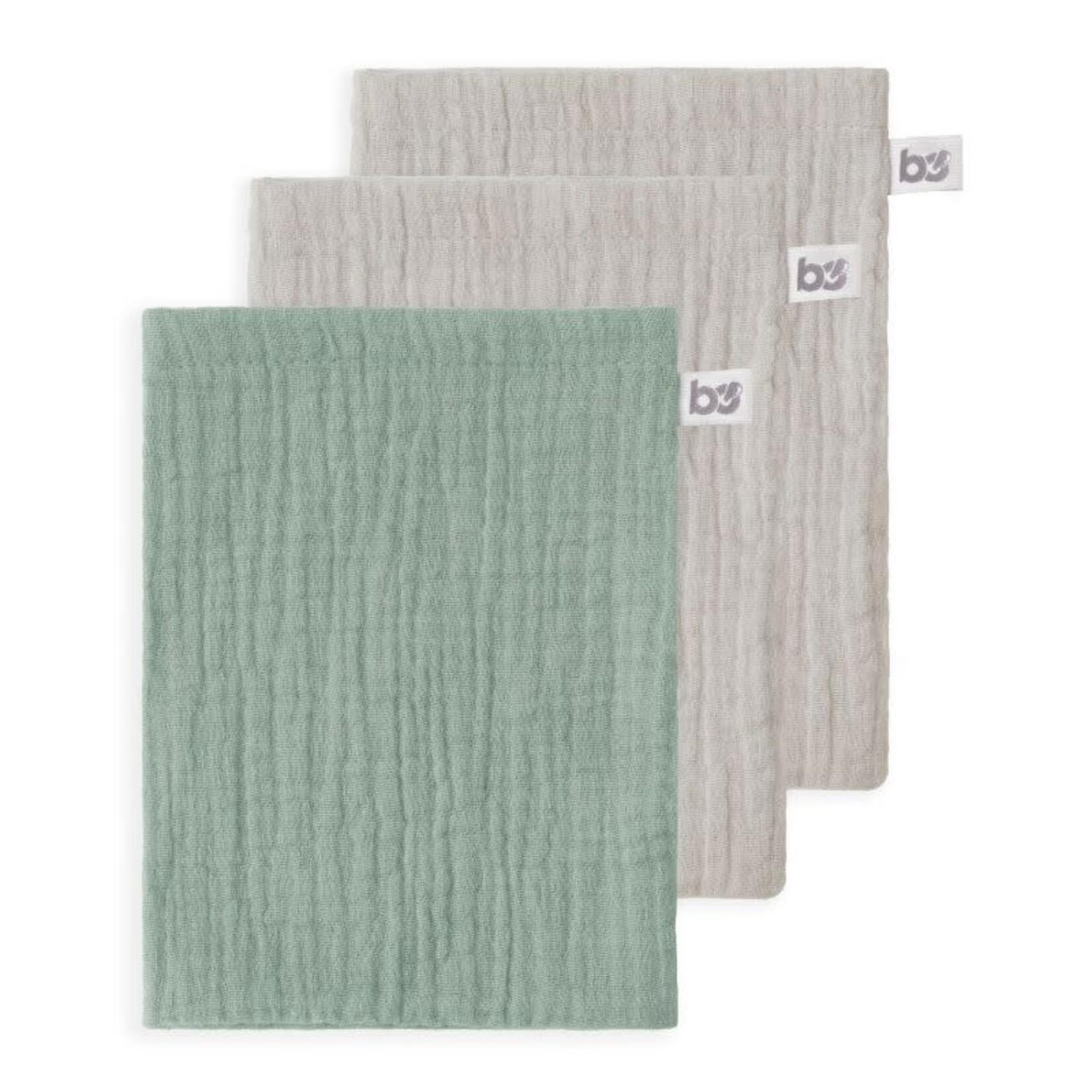 Baby's only Washandje Fresh ECO stonegreen/urban taupe - 3-pack