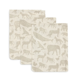 Mushie Hydrofiel Washandje 15x20cm Animals Nougat (3pack)