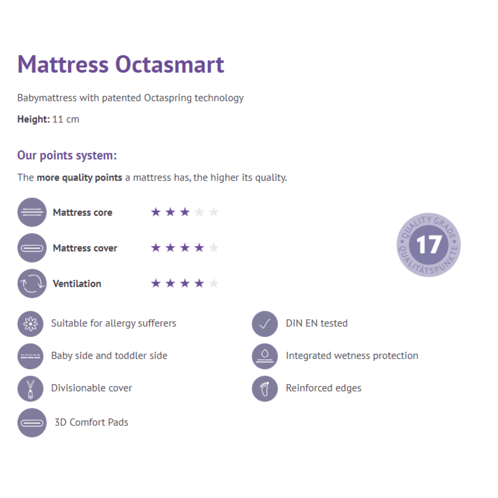 Traumeland Mattress Octasmart 60x120