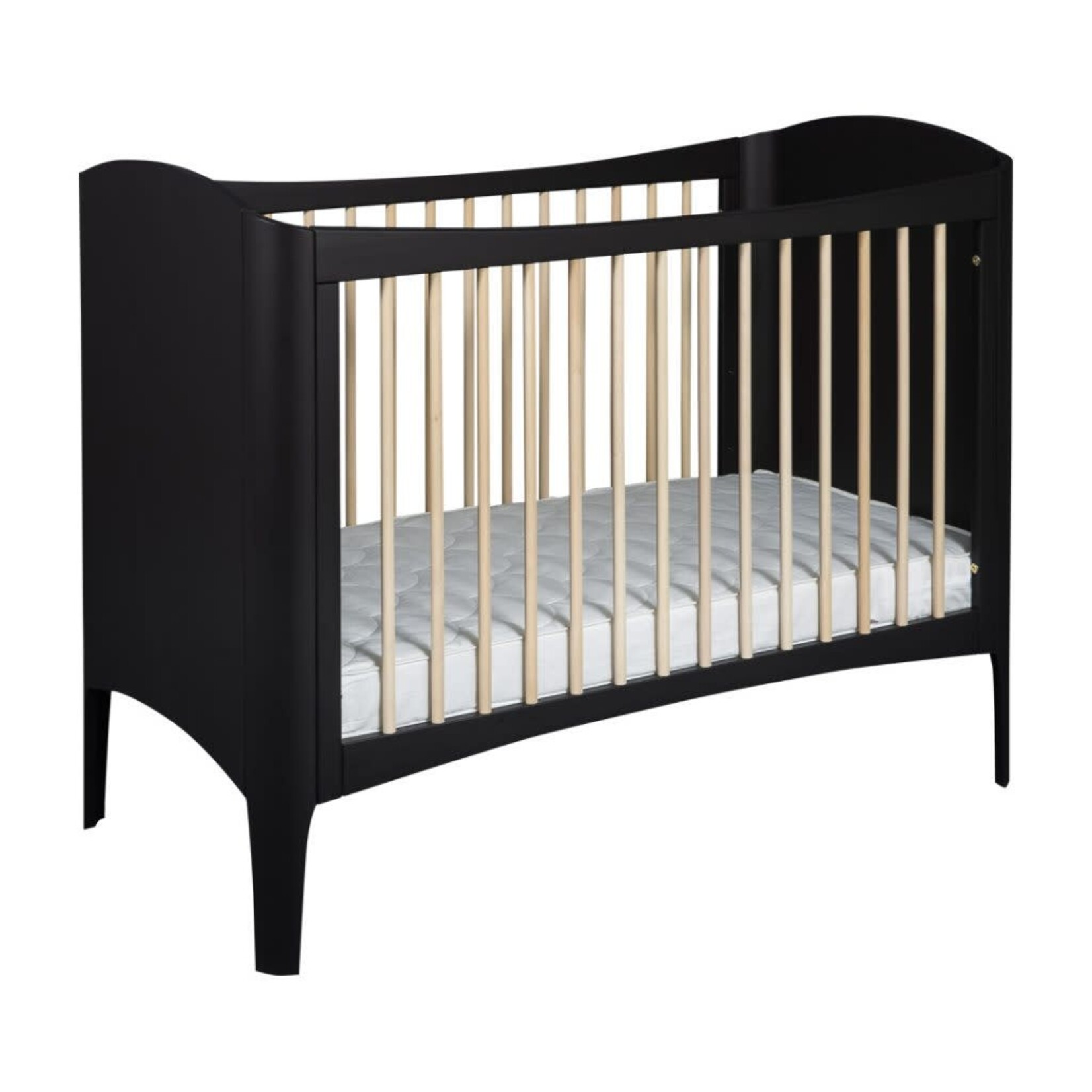 Troll nursery Bed 60x120cm Wave Black Satin/Wax