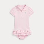 Ralph Lauren SOLID RUFFLE-DRESSES-KNIT-HINT OF PINK