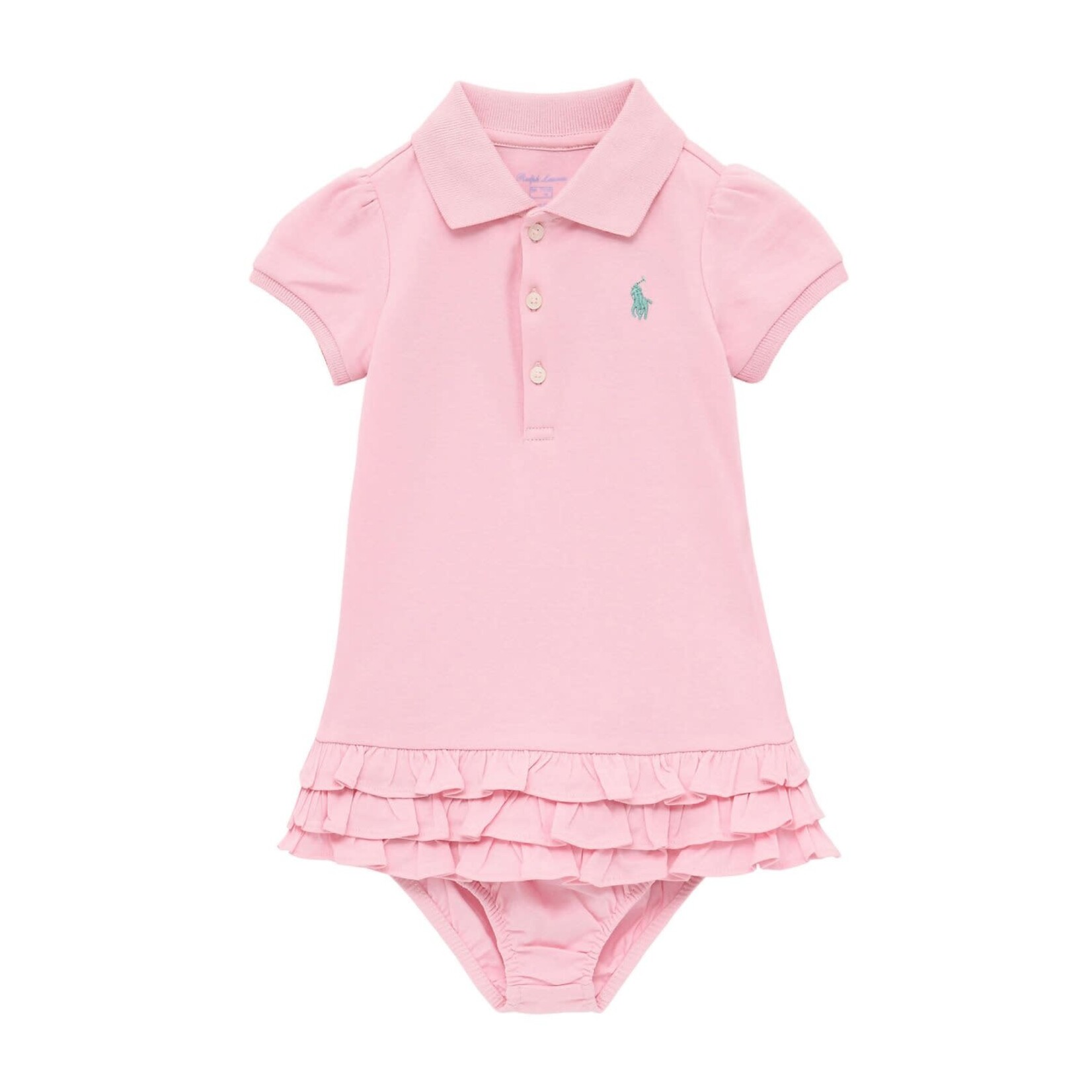 Ralph Lauren SOLID RUFFLE-DRESSES-KNIT-HINT OF PINK