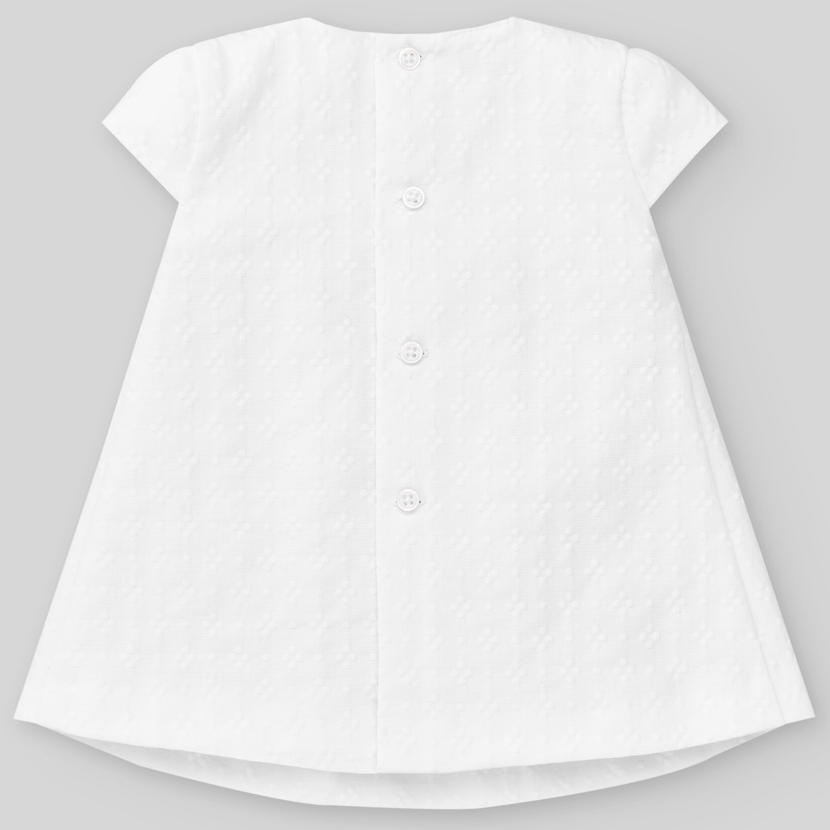 Paz Rodriguez WOVEN NEWBORN DRESS "AURA"_White/Chalk Pink_0137