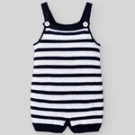 Paz Rodriguez KNIT NEWBORN ROMPER "FAROS"_Blue Indigo/White_2401 H82