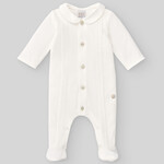 Paz Rodriguez KNIT NEWBORN ROMPER "INTERLOCK V24"_Cream/Cream_6060 T162