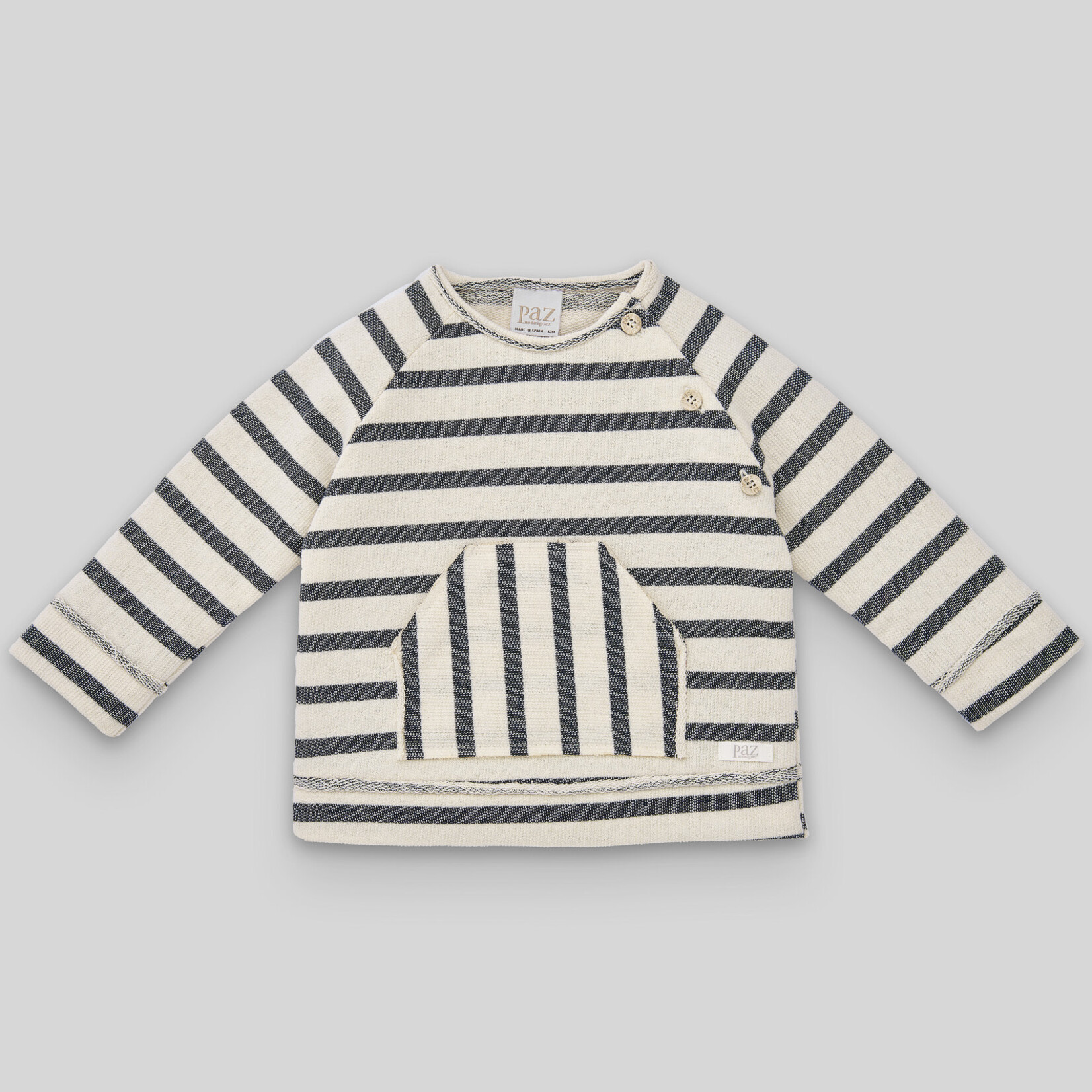 Paz Rodriguez KNIT NEWBORN SWEATSHIRT "NABOR"_Cream/Navy Blue_6029 T1714