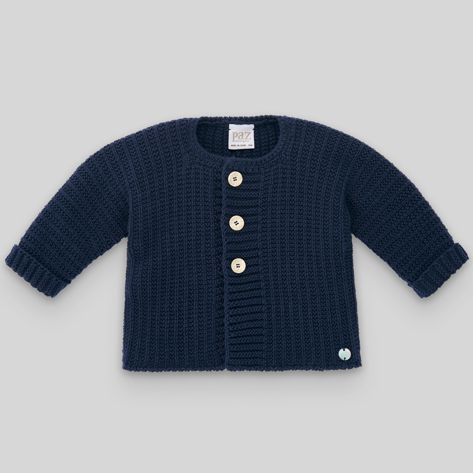 Paz Rodriguez KNIT NEWBORN CARDIGAN "LAGO"_Navy Blue_29 H82