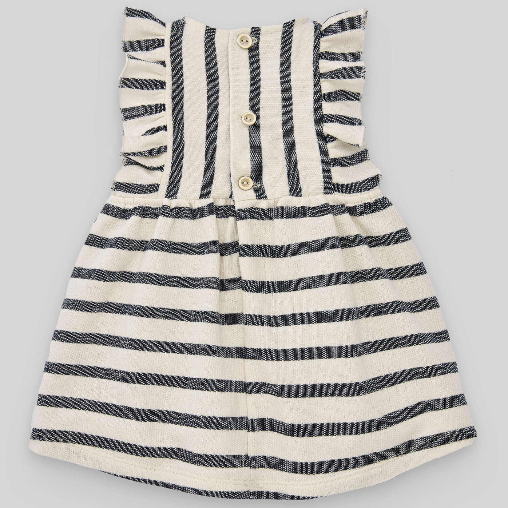 Paz Rodriguez KNIT NEWBORN DRESS "NABOR"_Cream/Navy Blue_6029 T1714