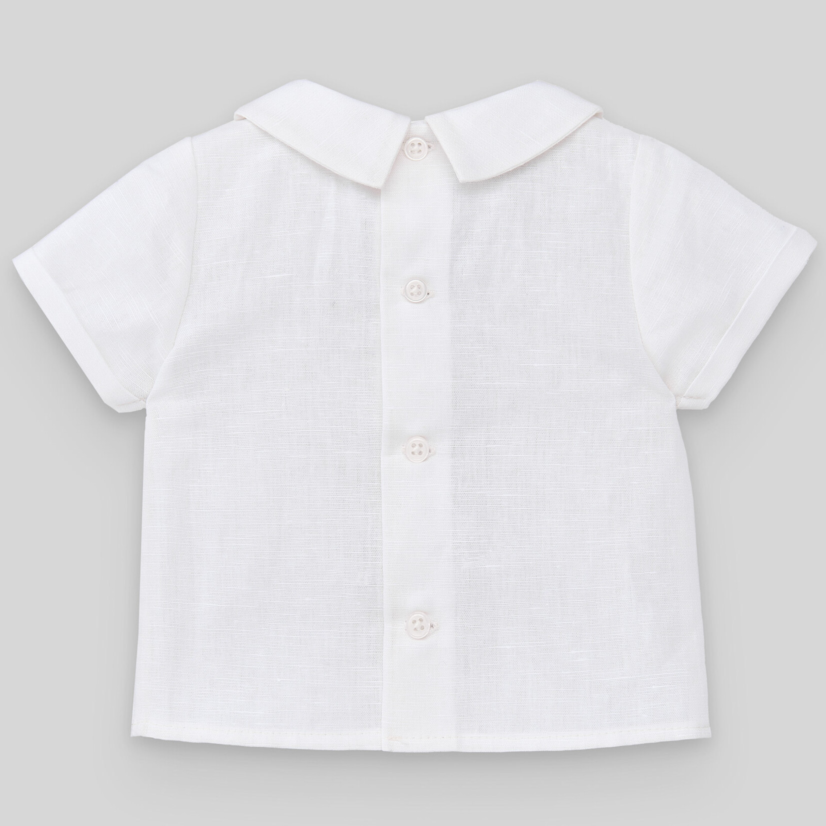 Paz Rodriguez WOVEN NEWBORN BLOUSE "LECER"_White/Sky Blue _01801 Detalles