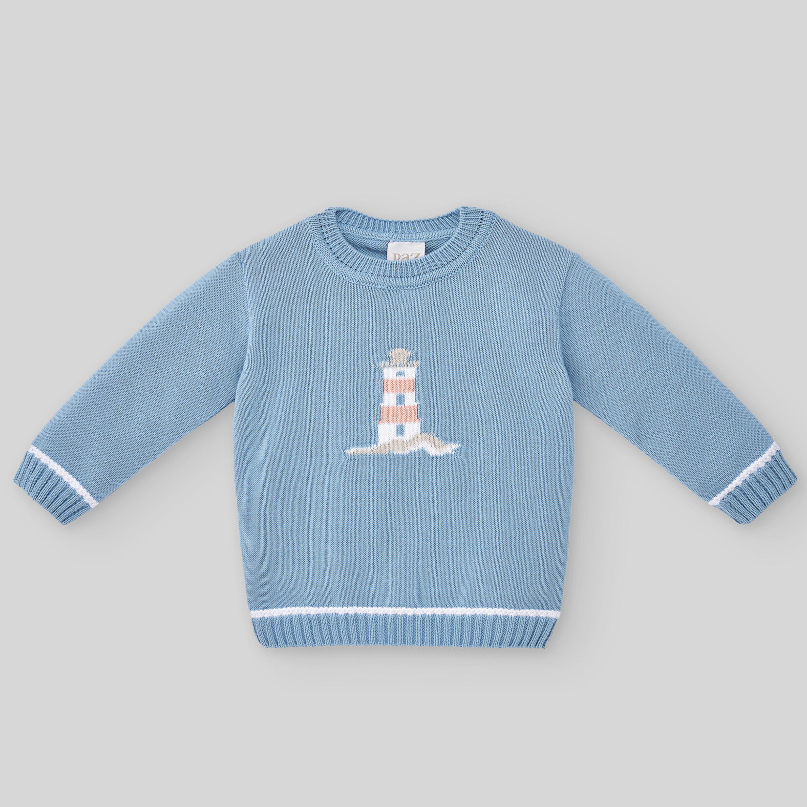 Paz Rodriguez KNIT NEWBORN PULLOVER "FAROS"_Topz Blue/white_22201 H82