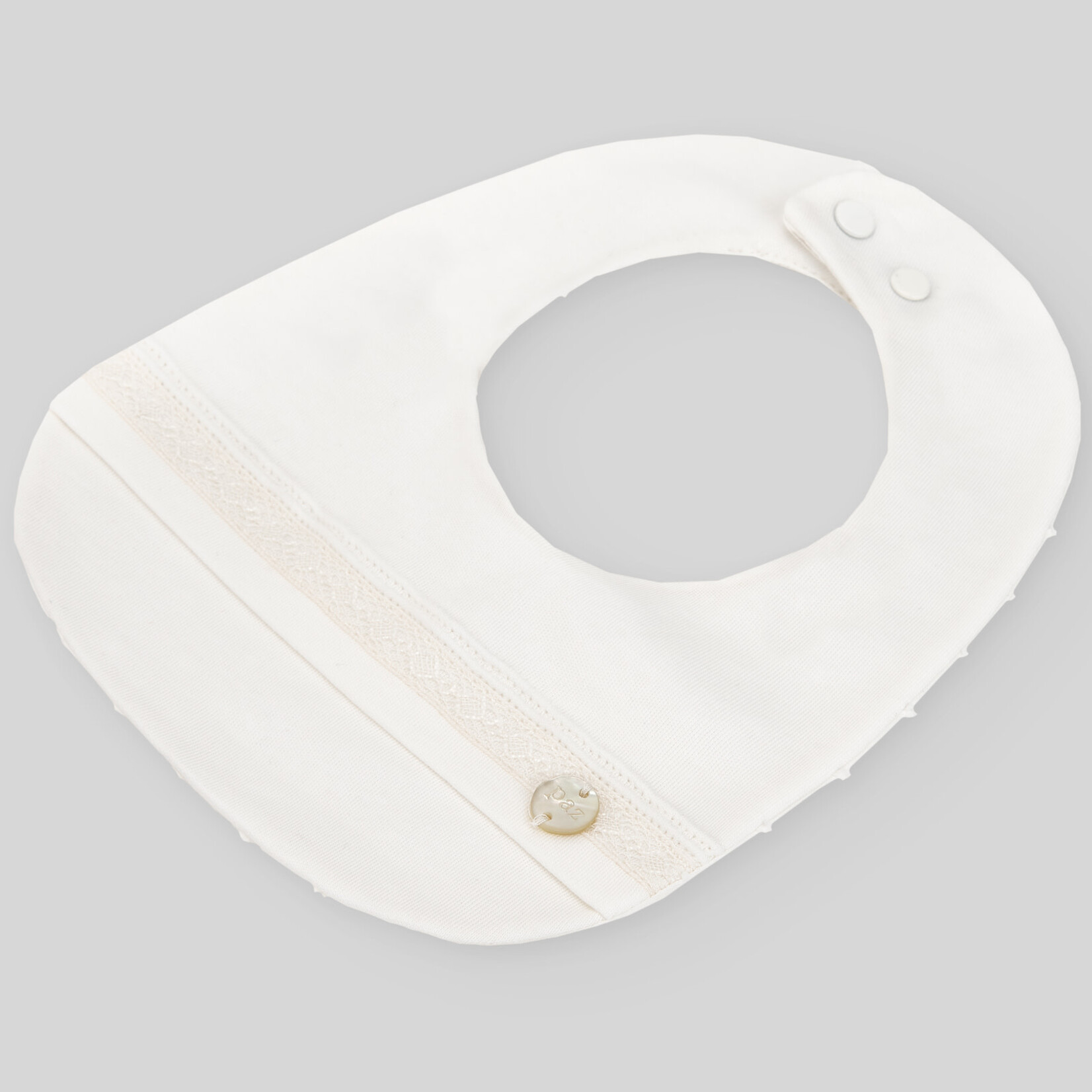 Paz Rodriguez KNIT NEWBORN BABY BIB "INTERLOCK V24"_Cream/Cream_6060 T162