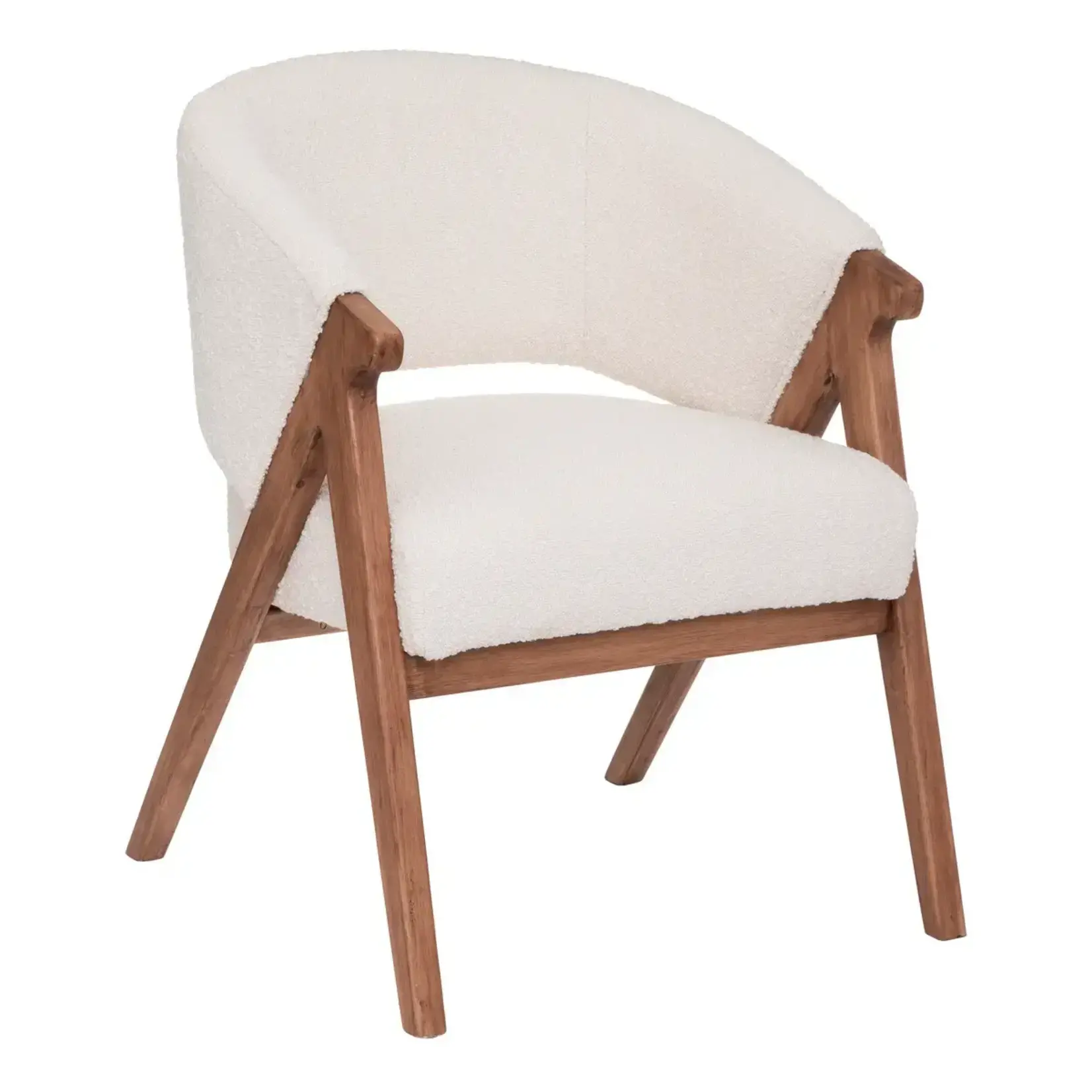 Curly white chair wood