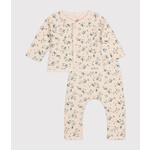 Petit Bateau TWEEDELIG GEWATTEERD BABYSETJE IN TUBIC AVALANCHE/ HERBIER